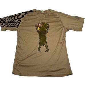 Platatac Cool Under Shirt Australia Khaki Dry Tech Flag Patch on Sleeve Mens Med